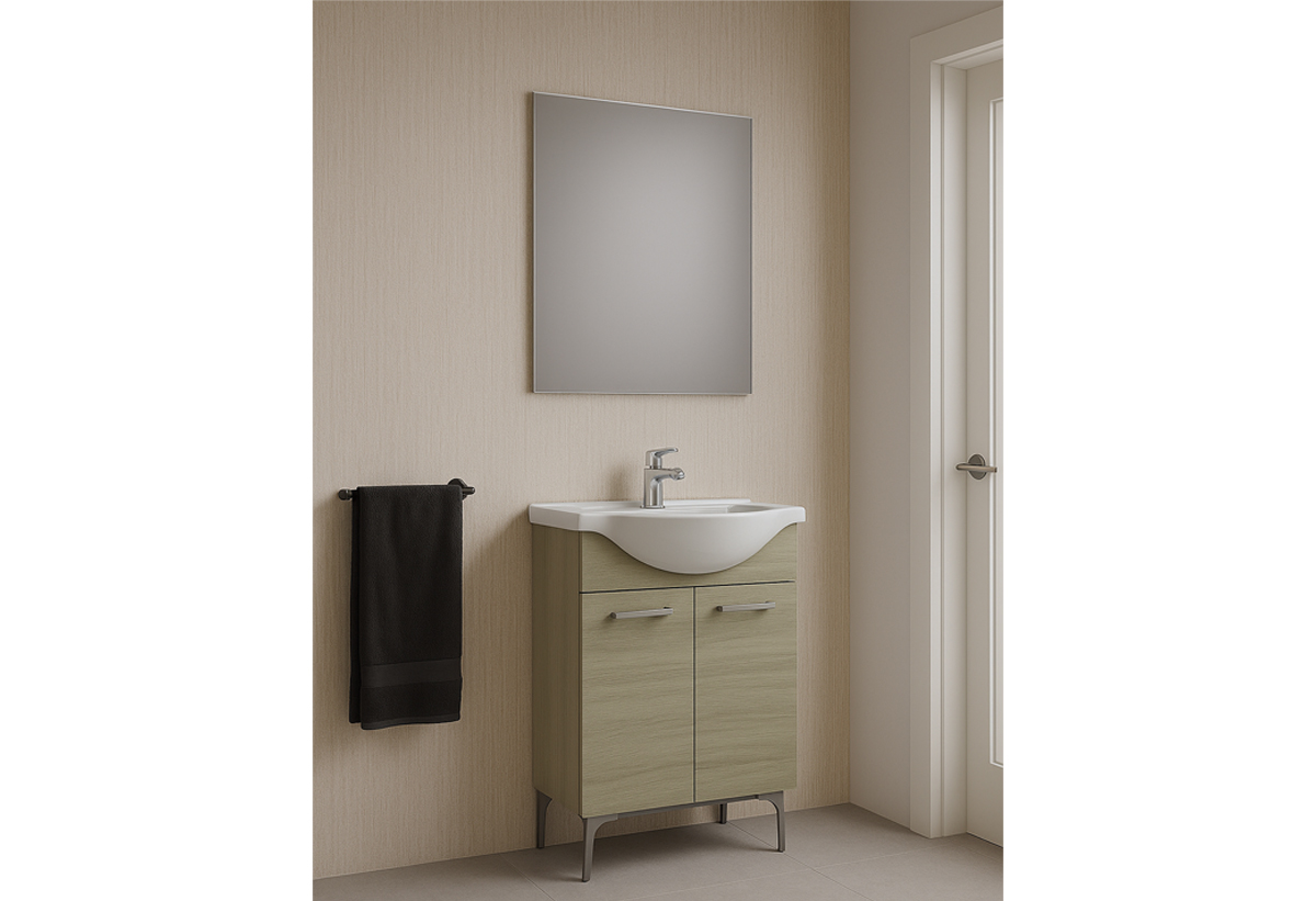 Απεικονίζεται ο καθρέπτης του επίπλου μπάνιου